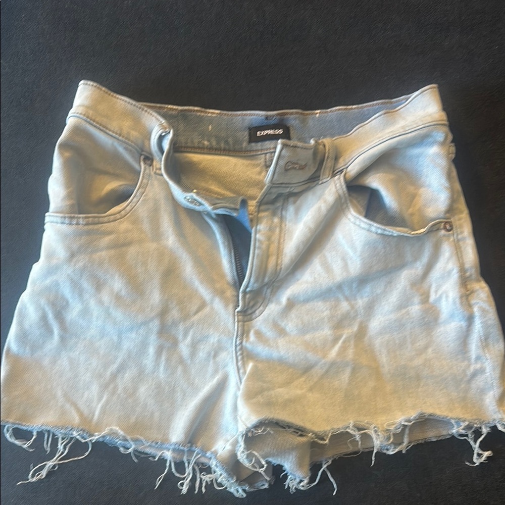 Express Faded Blue Jean Shorts